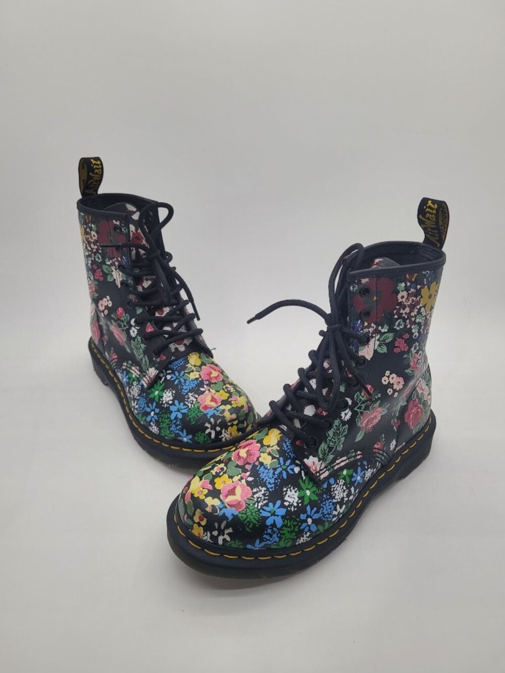 Dr. Marten's 1460 Pascal Floral Boots Doc Marten Lace Up Grunge Girly Size 7